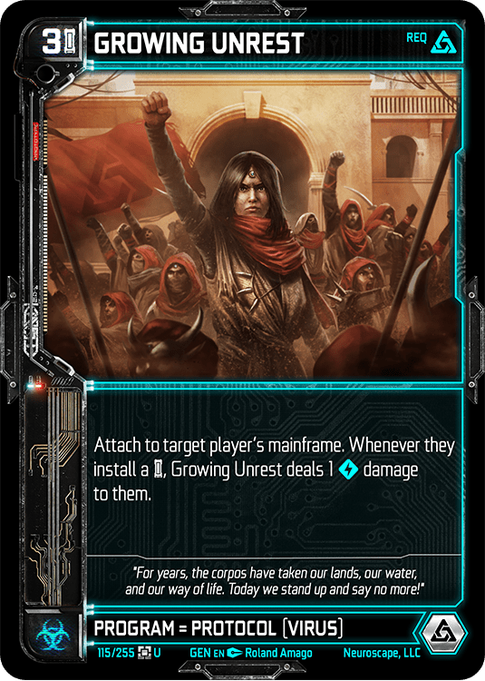 Neuroscape TCG - Growing Unrest GEN-115 - The Feisty Goblin Gamehouse -