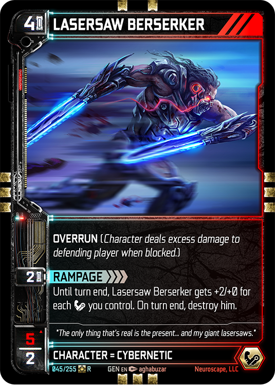 Neuroscape TCG - Lasersaw Berserker GEN-045 - The Feisty Goblin Gamehouse -