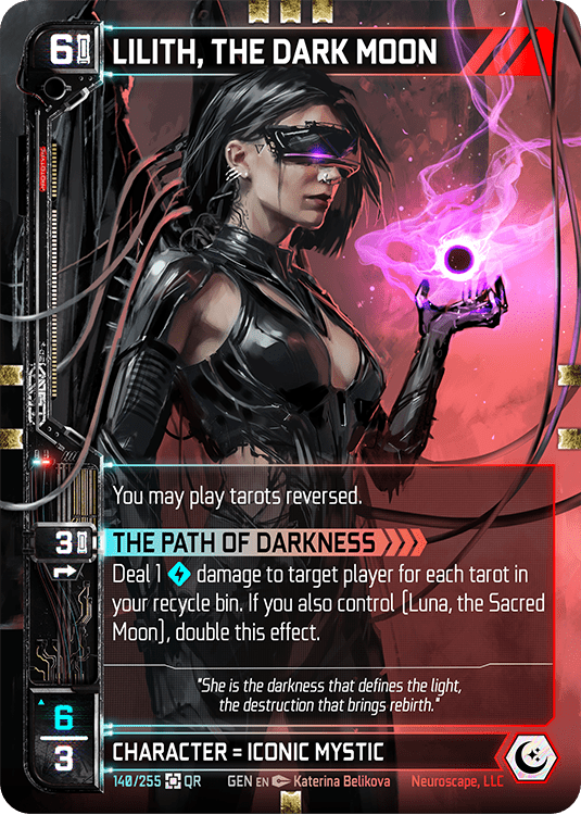 Neuroscape TCG - Lilith, The Dark Moon GEN-140 - The Feisty Goblin Gamehouse -