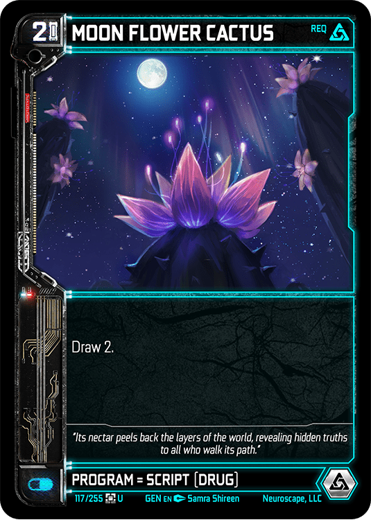 Neuroscape TCG - Moon Flower Cactus GEN-117 - The Feisty Goblin Gamehouse -