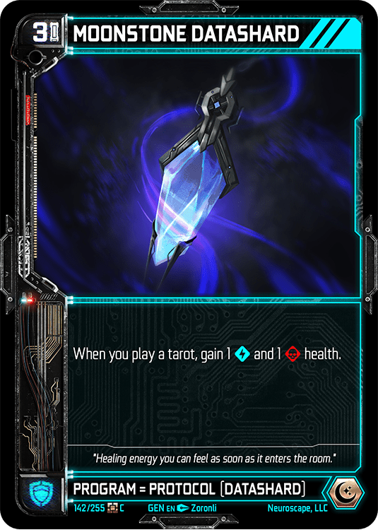 Neuroscape TCG - Moonstone Datashard GEN-142 - The Feisty Goblin Gamehouse -