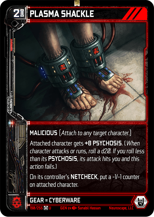 Neuroscape TCG - Plasma Shackle GEN-190 - The Feisty Goblin Gamehouse -