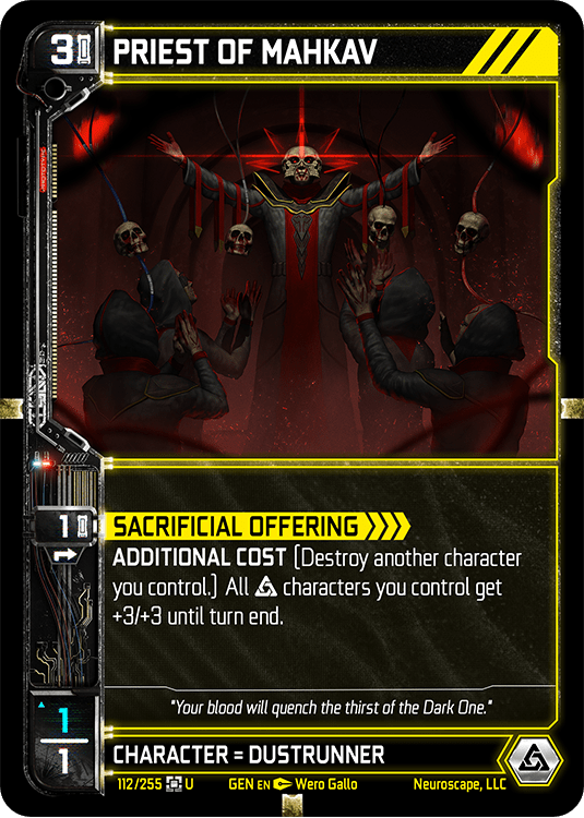 Neuroscape TCG - Priest Of Mahkav GEN-112 - The Feisty Goblin Gamehouse -