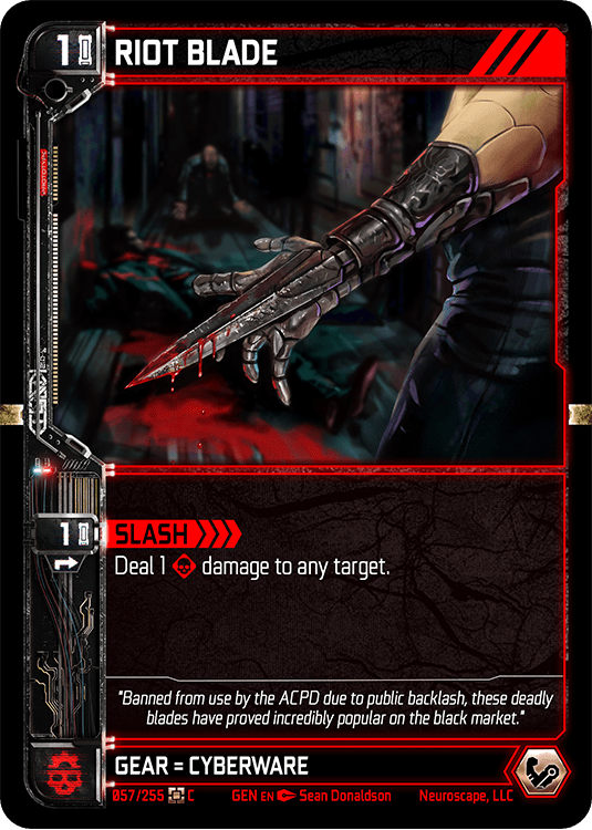 Neuroscape TCG - Riot Blade GEN-057 - The Feisty Goblin Gamehouse -