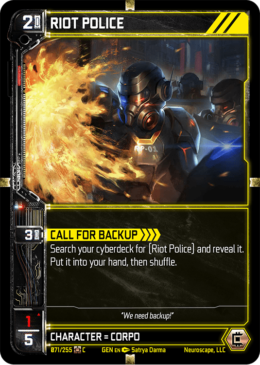Neuroscape TCG - Riot Police GEN-071 - The Feisty Goblin Gamehouse -