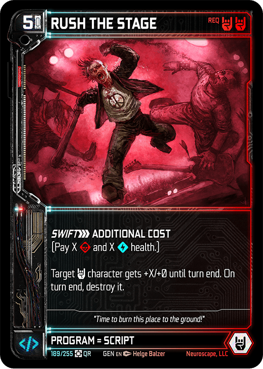Neuroscape TCG - Rush The Stage GEN-189 - The Feisty Goblin Gamehouse -