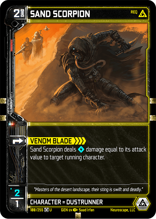 Neuroscape TCG - Sand Scorpion GEN-100 - The Feisty Goblin Gamehouse -