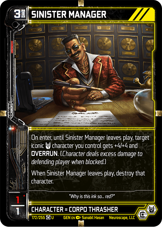 Neuroscape TCG - Sinister Manager GEN-172 - The Feisty Goblin Gamehouse -