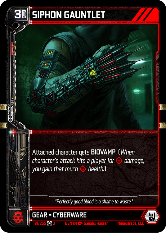 Neuroscape TCG - Siphon Gauntlet GEN-191 - The Feisty Goblin Gamehouse -