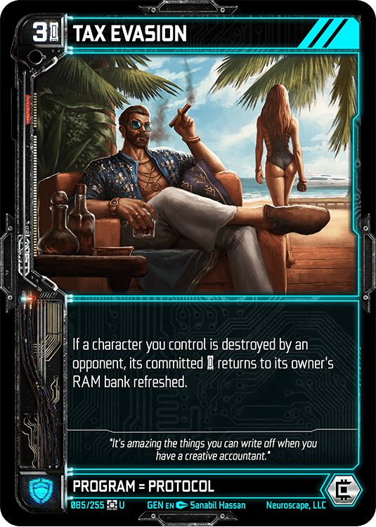 Neuroscape TCG - Tax Evasion GEN-085 - The Feisty Goblin Gamehouse -