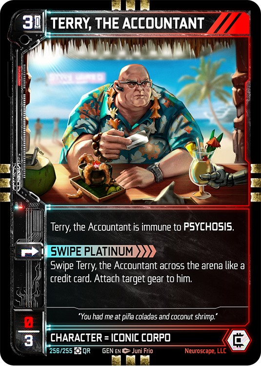 Neuroscape TCG - Terry, The Accountant GEN-256 - The Feisty Goblin Gamehouse -