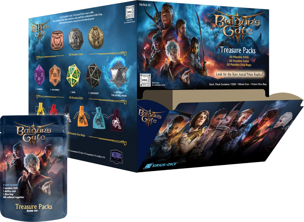 Sirius Dice - D&D Baldur's Gate Treasure Packs - The Feisty Goblin Gamehouse -