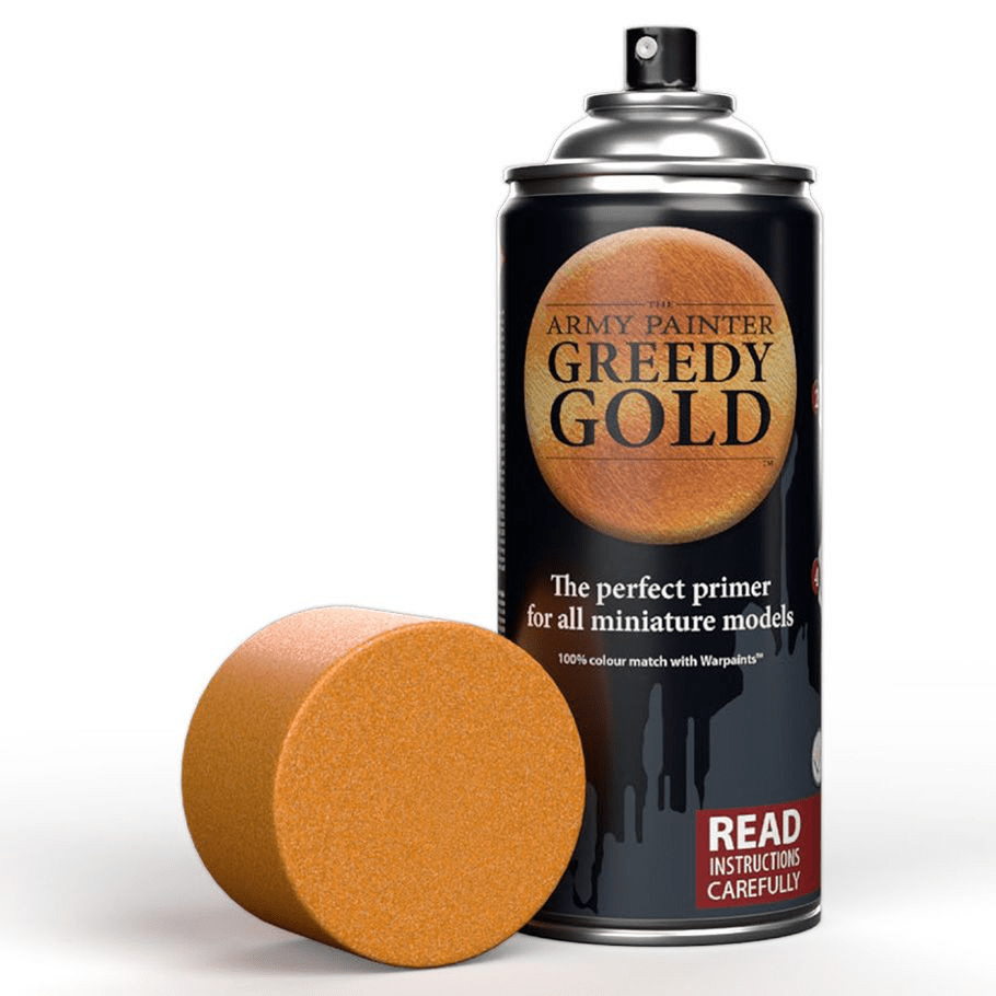 The Army Painter - Colour Primer: Greedy Gold (400ml) - The Feisty Goblin Gamehouse -