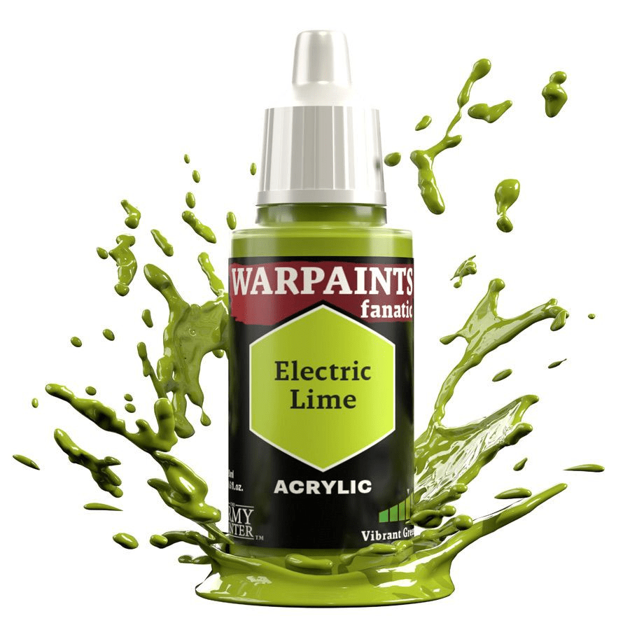 The Army Painter - Warpaints Fanatic: Electric Lime (18ml) - The Feisty Goblin Gamehouse -