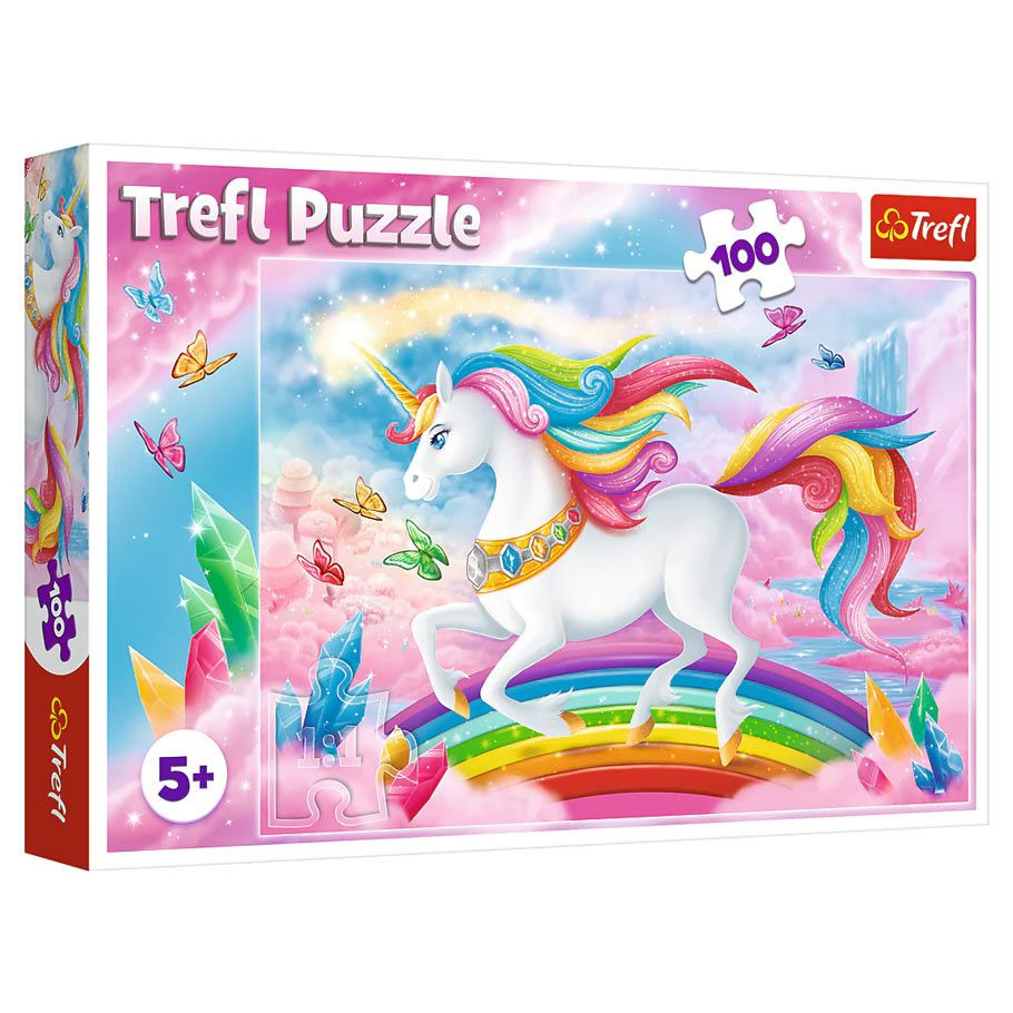 Trefl - Crystal World of Unicorns Puzzle (100) - The Feisty Goblin Gamehouse -