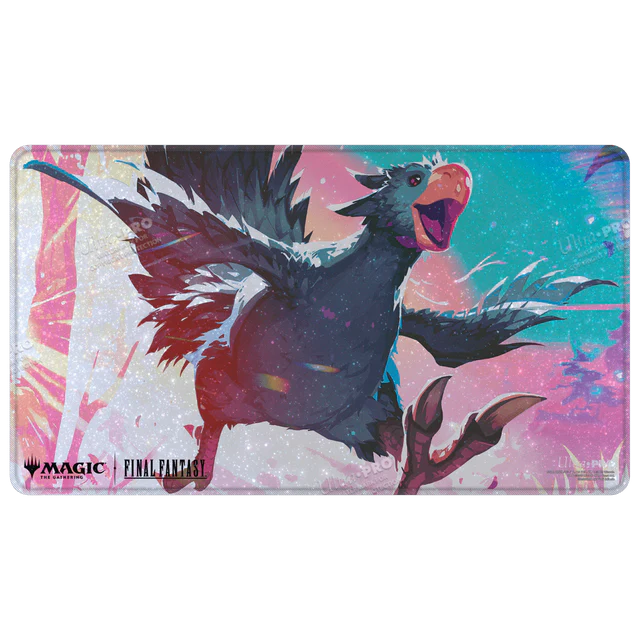 Ultra PRO - HOLOFOIL® Playmat for Magic: The Gathering®—FINAL FANTASY™ Traveling Chocobo (Black) - The Feisty Goblin Gamehouse -