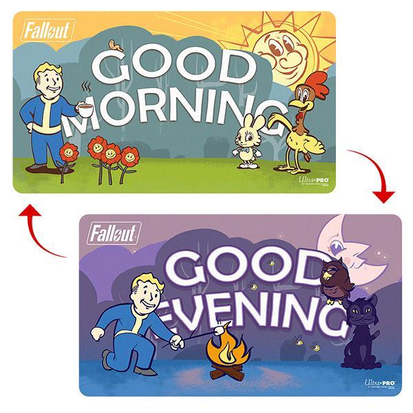 Ultra PRO Playmat - Double-sided Fallout Vault Boy: Good Morning/Good Evening - The Feisty Goblin Gamehouse -
