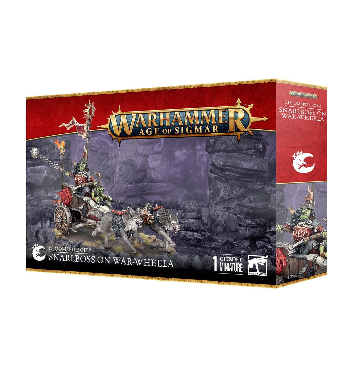 Warhammer Age of Sigmar - Gloomspite Gitz: Snarlboss on War-Wheela - The Feisty Goblin Gamehouse -