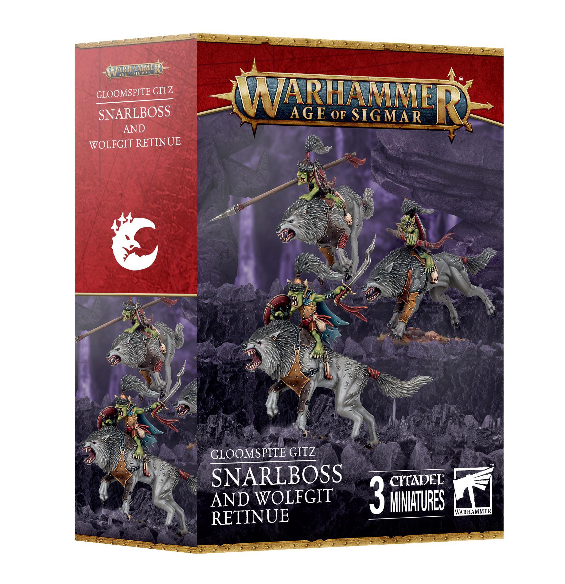 Warhammer Age of Sigmar - Gloomspite Gitz: Snarlboss & Wolfgit Retinue - The Feisty Goblin Gamehouse -
