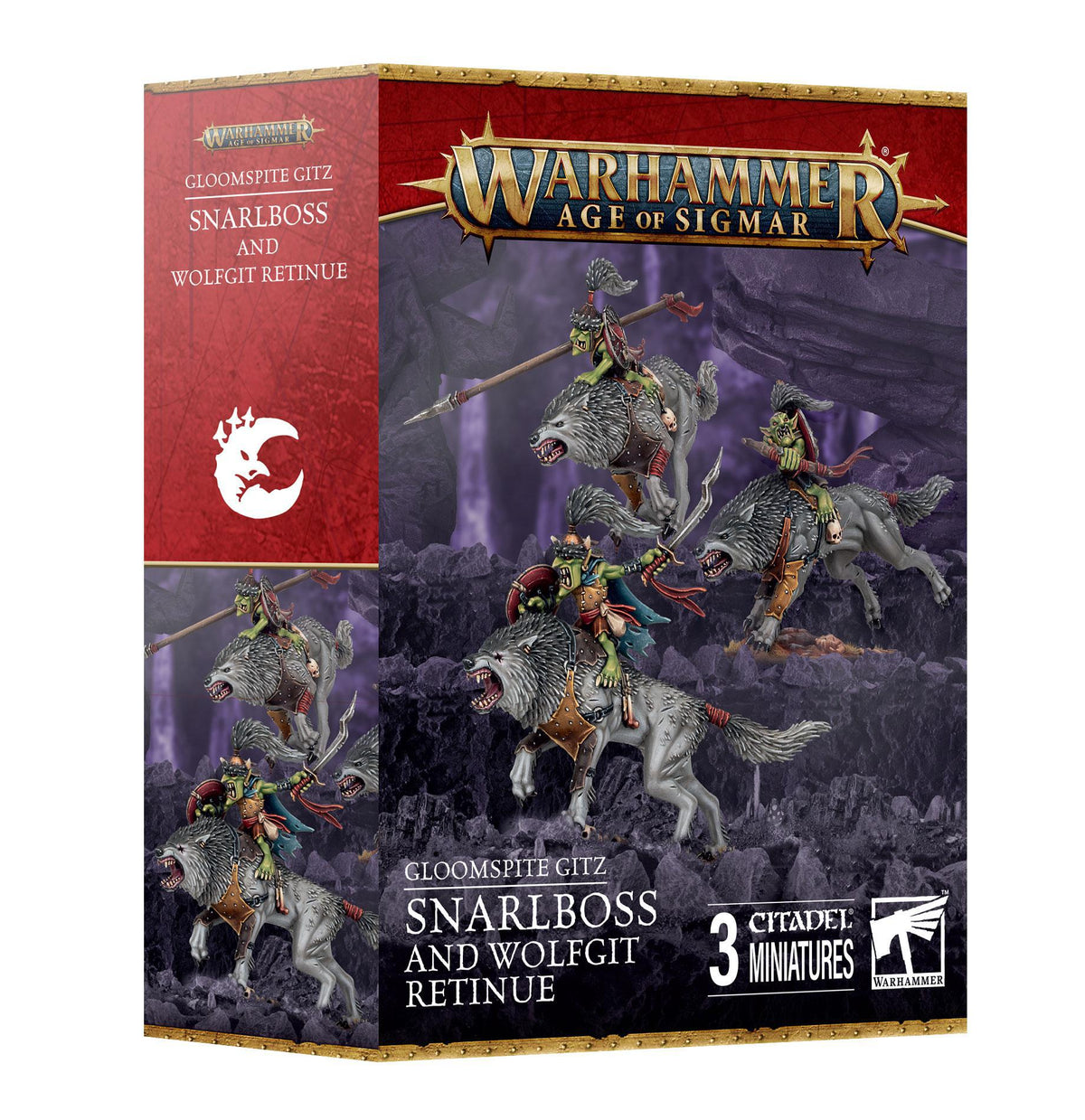 Warhammer Age of Sigmar - Gloomspite Gitz: Snarlboss & Wolfgit Retinue - The Feisty Goblin Gamehouse -