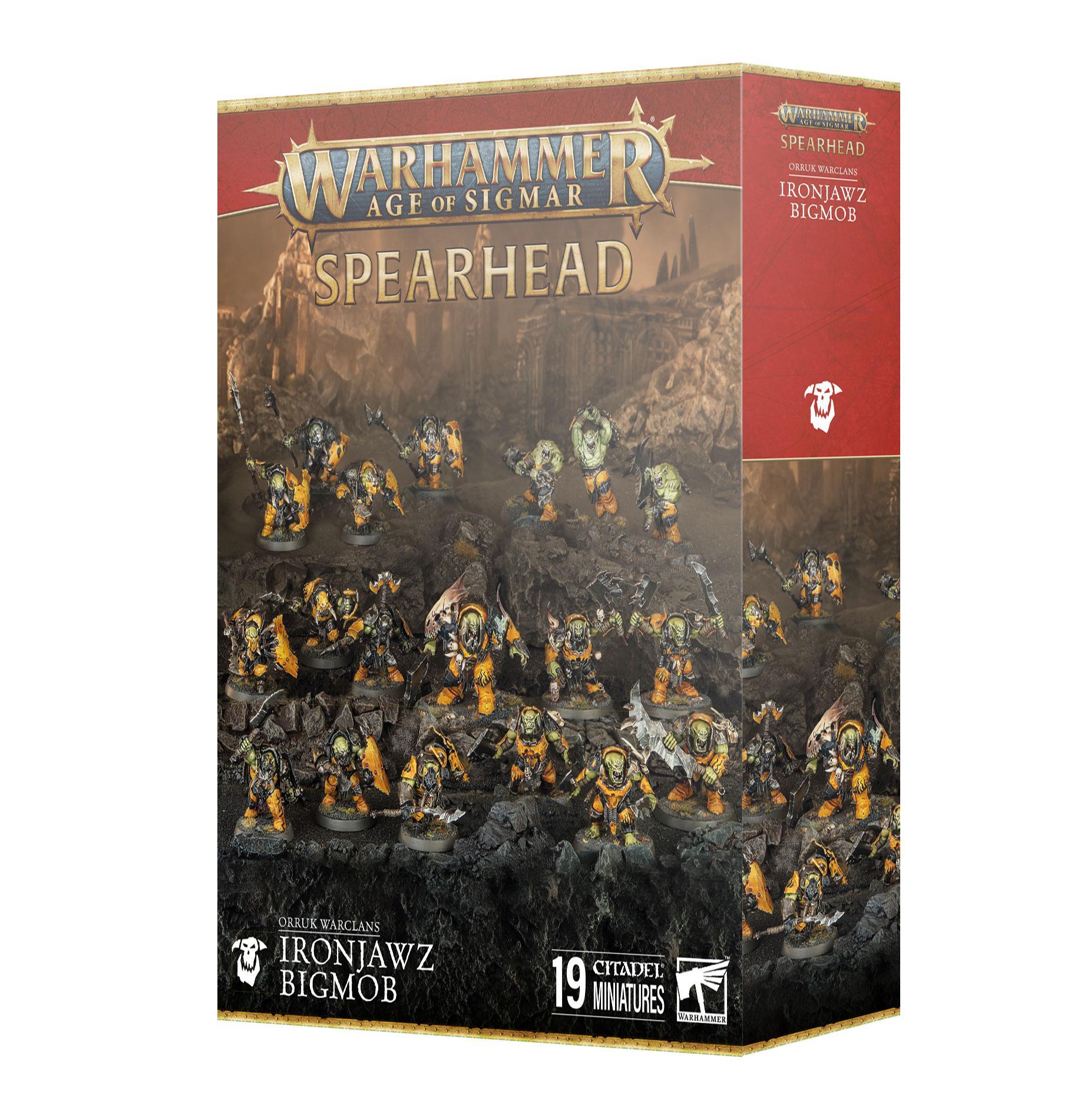 Warhammer Age of Sigmar - Spearhead: Orruk Warclans Ironjawz Bigmob - The Feisty Goblin Gamehouse -