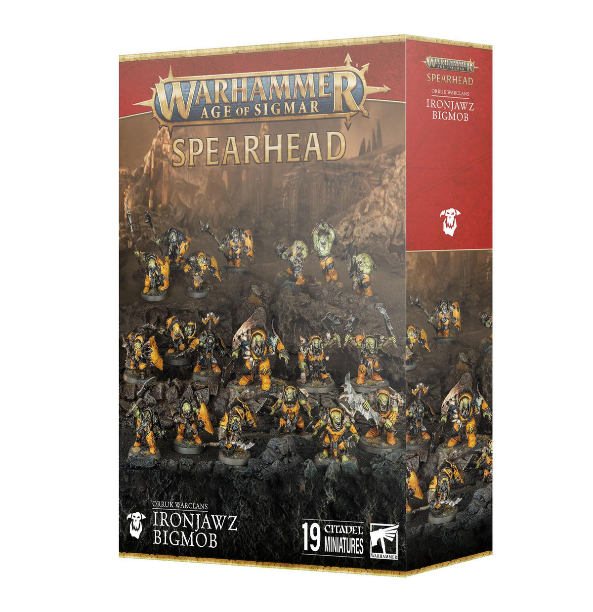 Warhammer Age of Sigmar - Spearhead: Orruk Warclans Ironjawz Bigmob - The Feisty Goblin Gamehouse -