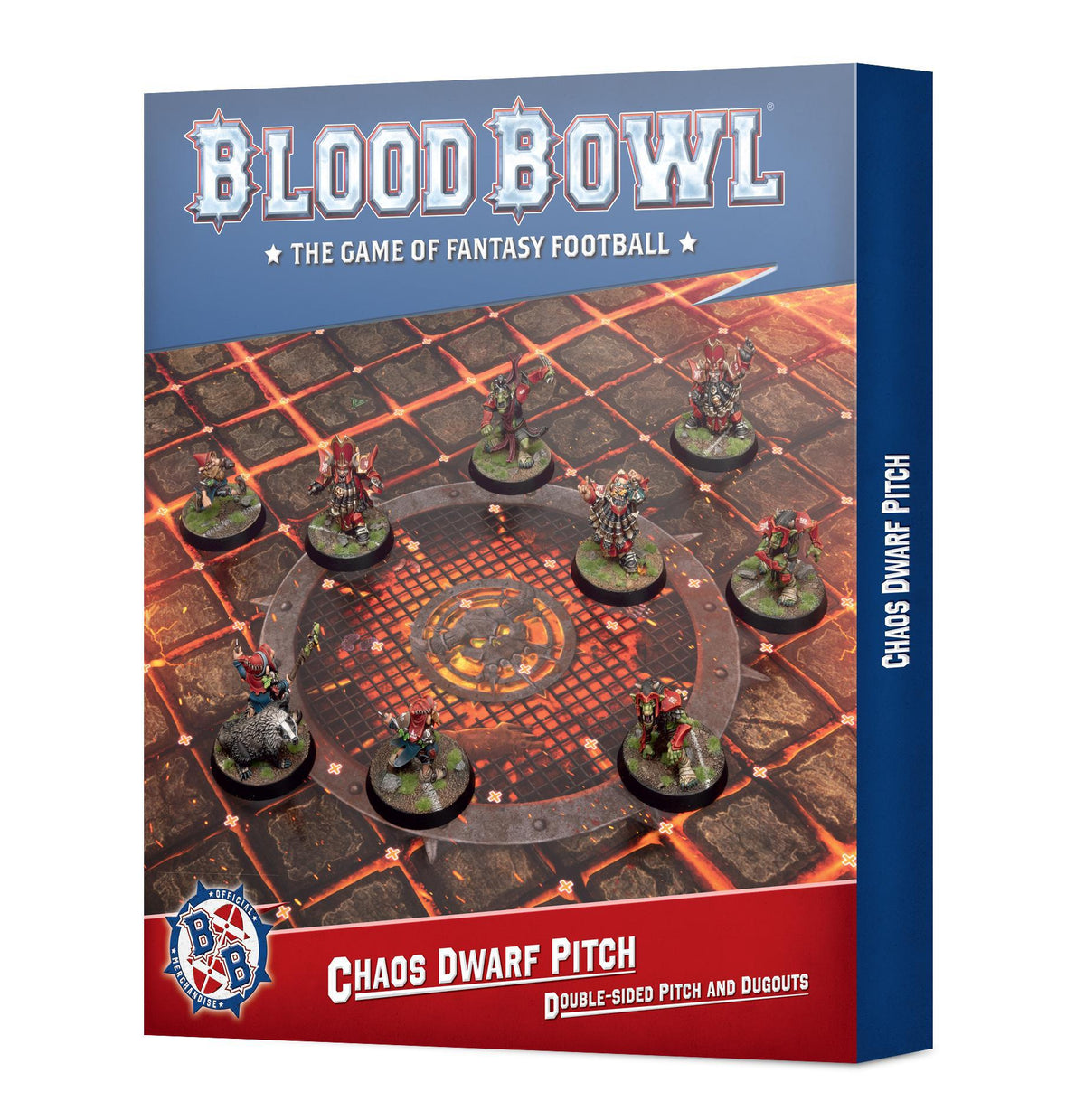 Warhammer Blood Bowl - Chaos Dwarf Team Pitch & Dugout - The Feisty Goblin Gamehouse -
