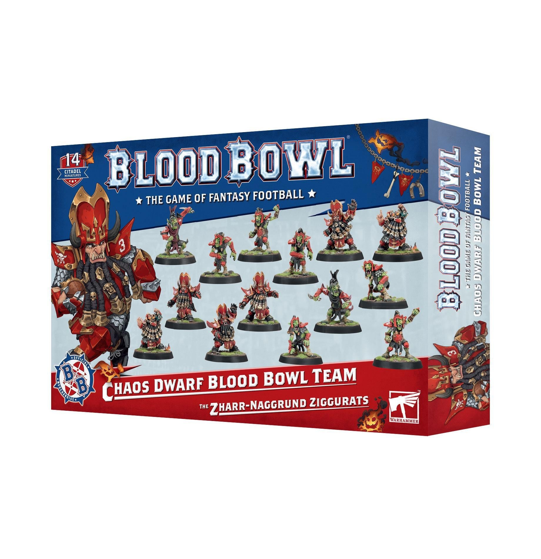 Warhammer Blood Bowl - Chaos Dwarf Team The Zharr-Naggrund Ziggurats - The Feisty Goblin Gamehouse -