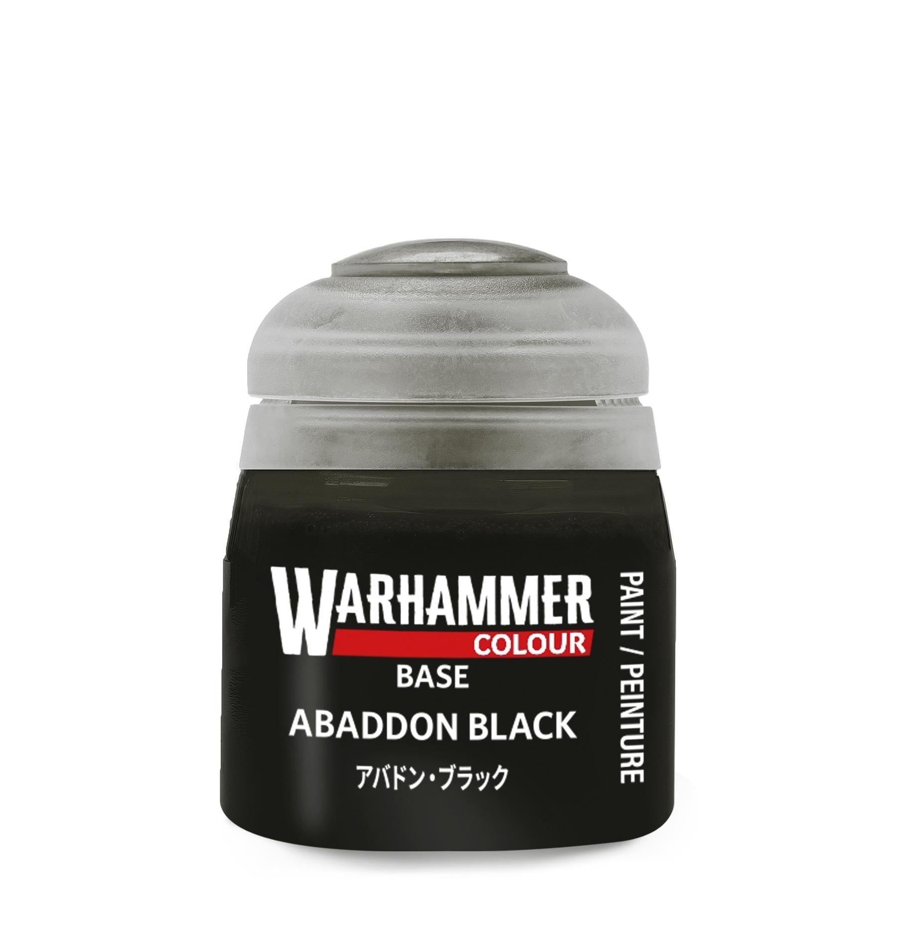 Warhammer Colour - Base: Abaddon Black (12 ml) - The Feisty Goblin Gamehouse -