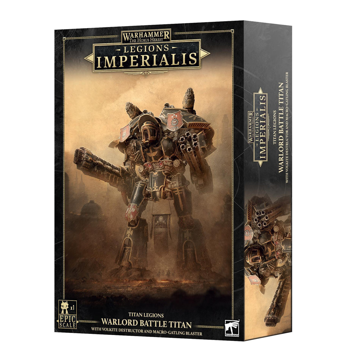 Warhammer The Hours Heresy - Legion Imperialis: Warlord Battle Titan with Volkite Destructor and Macro Gatling Blaster - The Feisty Goblin Gamehouse -